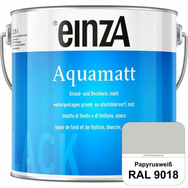 einzA Aquamatt (RAL 9018 Papyrusweiß) Wasserverdünnbare Vorstreichfarbe & matte Lackfarbe