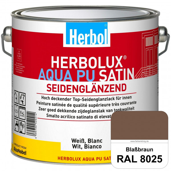 Herbolux Aqua PU Satin (RAL 8025 Blassbraun) Wasserverdünnbarer Top-PU-Seidenglanzlack (Innen)
