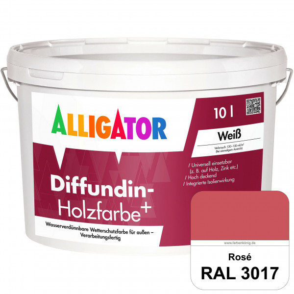 Diffundin-Holzfarbe+ (RAL 3017 Rosa)