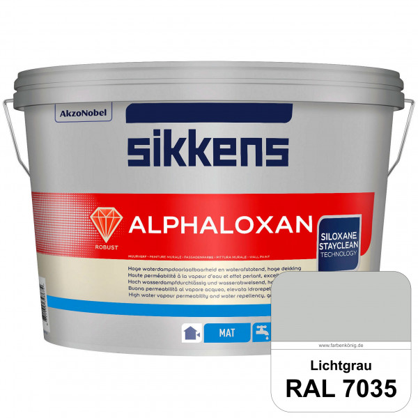 Alphaloxan (RAL 7035 Lichtgrau) Professionelle Siliconharz-Fassadenfarbe (außen)