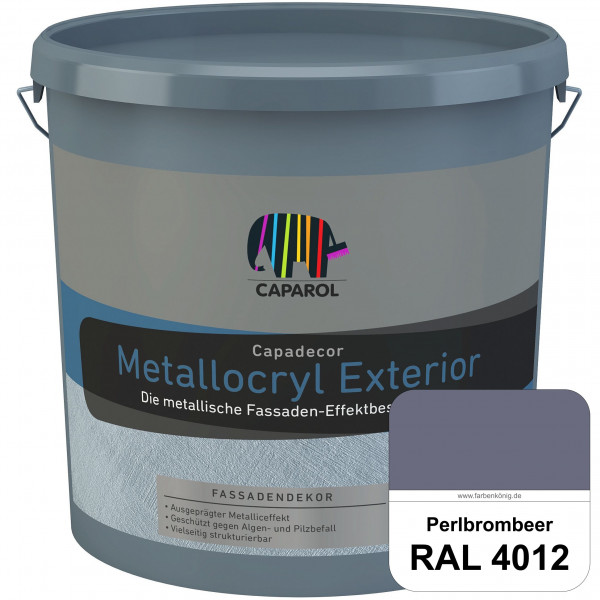 Capadecor Metallocryl Exterior (RAL 4012 Perlbrombeer) Seidenglänzende Dispersionsfarbe mit metallis