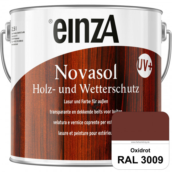 einzA Novasol HW Lasur (RAL 3009 Oxidrot) Lasierender Wetterschutz für außen