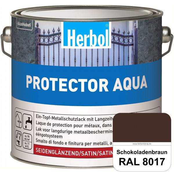 Protector Aqua (RAL 8017 Schokoladenbraun) Lack für Eisen, Stahl und NE-Metalle (Innen&Außen)