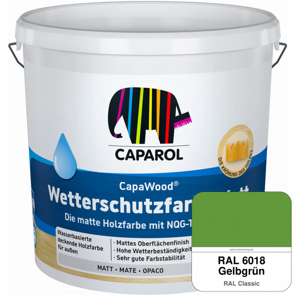CapaWood® Wetterschutzfarbe Matt (RAL 6018 Gelbgrün) - ersetzt Capadur Wetterschutzfarbe Matt