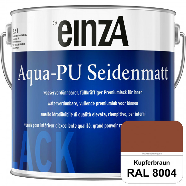 einzA Aqua-PU seidenmatt (RAL 8004 Kupferbraun) wasserverdünnbarer Premiumlack für innen