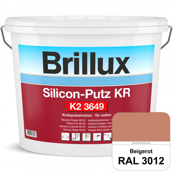 Silicon-Putz KR K2 3649 mit Protect (RAL 3012 Beigerot) Dekorputz auf Siliconharzbasis (außen)