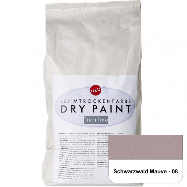 DRY-PAINT Lehmtrockenfarbe - Schwarzwald Mauve - 08