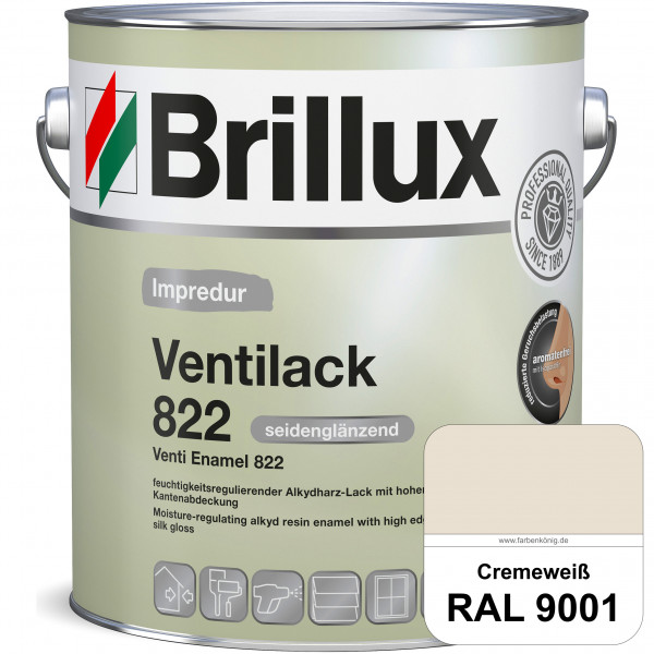 Impredur Ventilack 822 (RAL 9001 Cremeweiß) Seidenglanzlack (lösemittelhaltig) Fenster & Türen innen