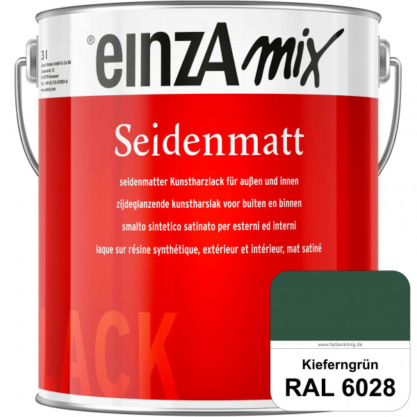 einzA Seidenmatt (RAL 6028 Kieferngrün) Lösemittelhaltiger Seidenmattlack