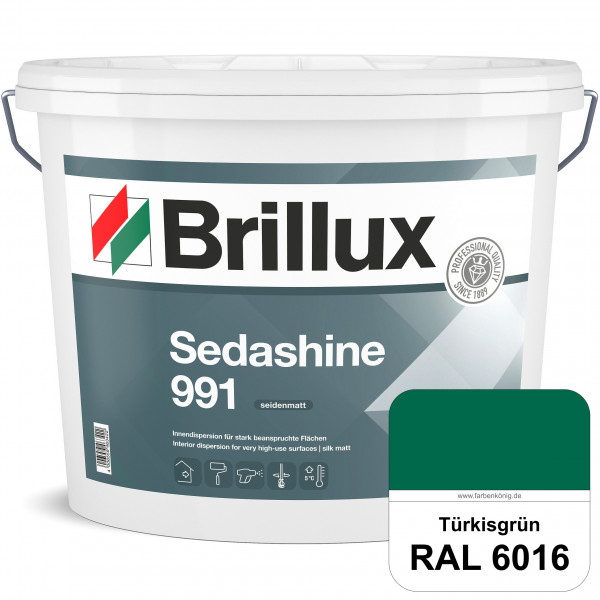 Sedashine 991 (RAL 6016 Türrkisgrün) Seidenmatte Innendispersion für hoch strapazierfähige & gut rei