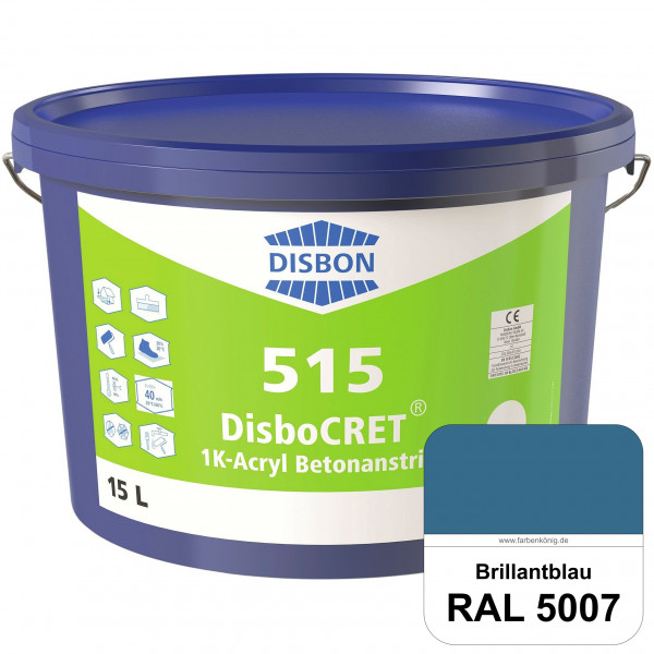 DisboCRET 515 1K-Acryl-Betonanstrich (RAL 5007 Brillantblau) Hochwertige & rissüberdeckende Schutzbe