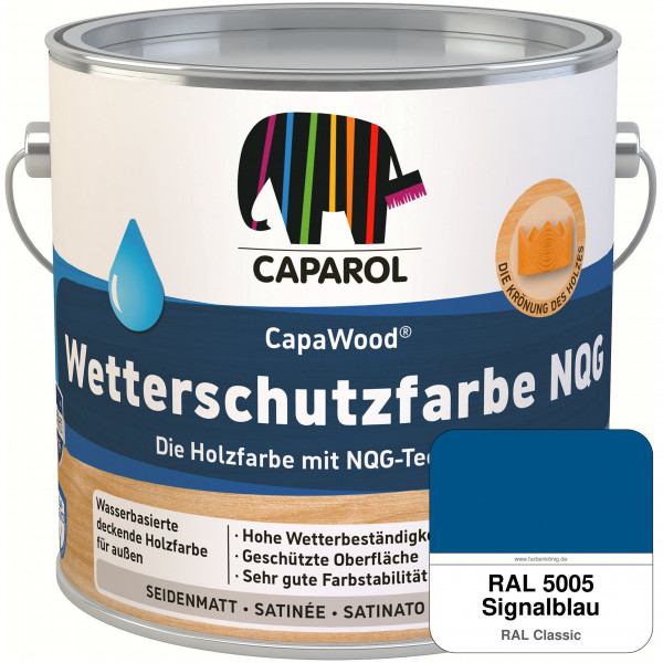 CapaWood® Wetterschutzfarbe NQG (RAL 5005 Signalblau) - ersetzt Capadur Wetterschutzfarbe NQG