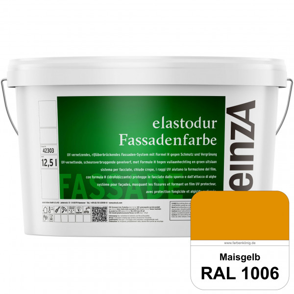 einzA elastodur Fassadenfarbe (RAL 1006 Maisgelb) UV-vernetzendes & rissüberbrückendes Fassadenfarbe