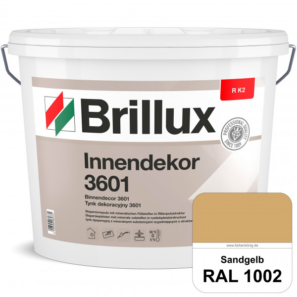 Innendekor ELF R K2 3601 (RAL 1002 Sandgelb) Rillenputz zur Erzielung dekorativer und strapazierfähi