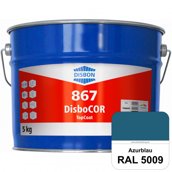 DisboCOR 867 TopCoat (RAL 5009 Azurblau) Anwendungsfreundliche Korrosionsschutz-Deckbeschichtung mit