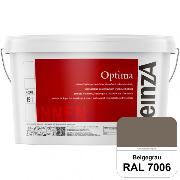 einzA Optima (RAL 7006 Beigegrau) Stumpfmatte Dispersionsfarbe für hochwertige Anstriche