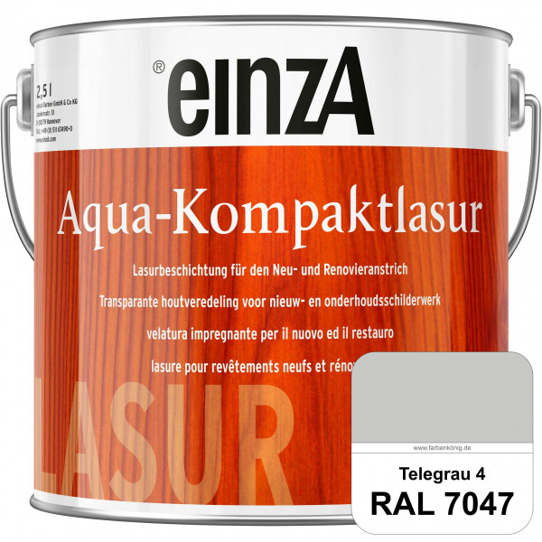 einzA Aqua-Kompaktlasur (RAL 7047 Telegrau 4) wasserverdünnbare & feuchtigkeitsregulierende Lasurbes