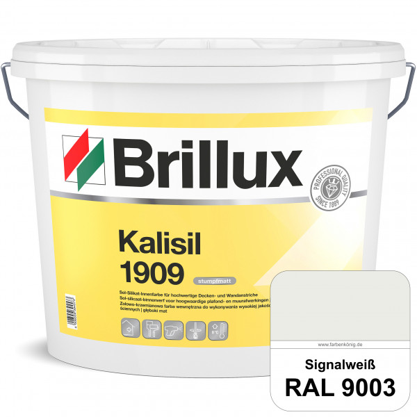 Kalisil 1909 Silikat-Innenfarbe (RAL 9003 Signalweiß) Sol-Silikat-Innenfarbe für hochwertige Decken-