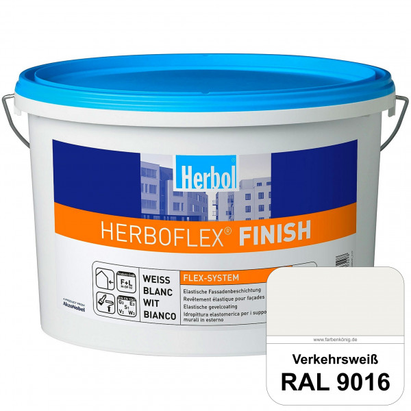 Herboflex Finish Matt (RAL 9016 Verkehrsweiß) Matte, systemgerechte Fassadenfarbe zur Risssanierung
