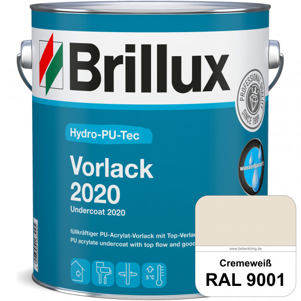 Hydro-PU-Tec Vorlack 2020 (RAL 9001 Cremeweiß) hochwertiger Vorlack für grundierte bzw. gespachtelte