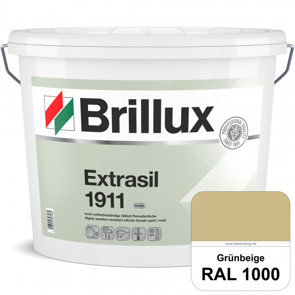 Extrasil 1911 (RAL 1000 Grünbeige) Fassadenfarbe Silikatbasis für Fassaden- und Egalisierungsbeschic