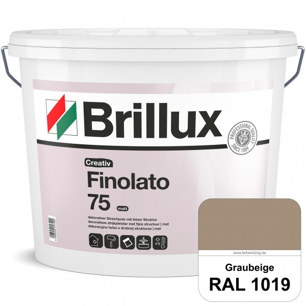 Creativ Finolato 75 (RAL 1019 Graubeige) Verarbeitungsfertige, quarzgefüllte Dispersionsfarbe für de