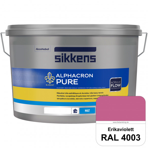 Alphacron Pure (RAL 4003 Erikaviolett) Edelmatte & hochertige Premium Wandfarbe für glatte Untergrün