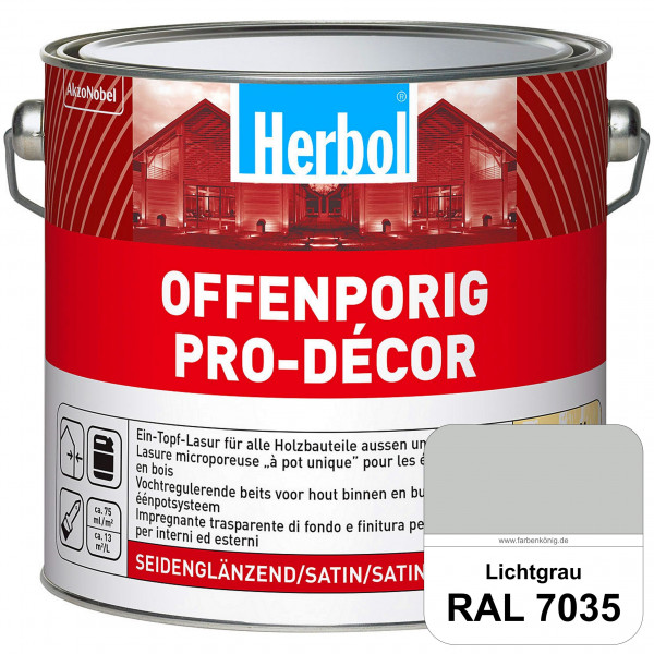 Herbol Offenporig Pro-Décor (B-Ware) - 5 Liter (RAL 7035 Lichtgrau)