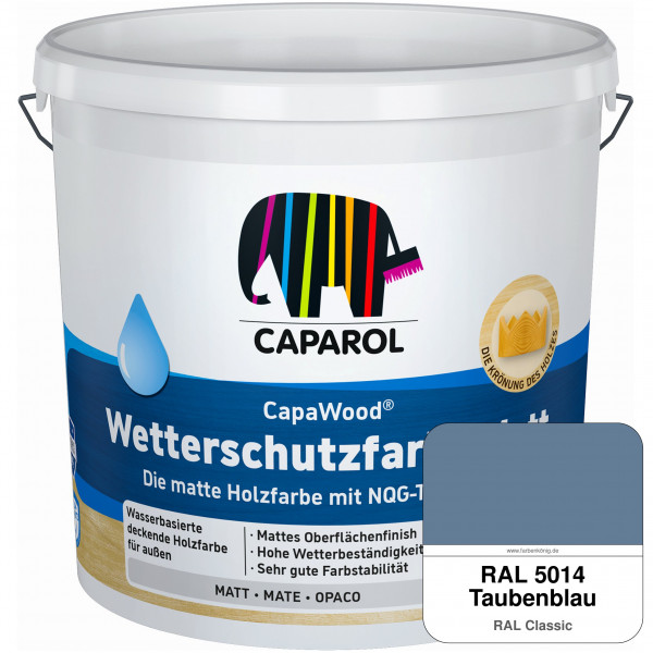 CapaWood® Wetterschutzfarbe Matt (RAL 5014 Taubenblau) - ersetzt Capadur Wetterschutzfarbe Matt