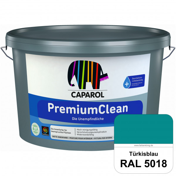 PremiumClean (RAL 5018 Türkisblau) Hoch reinigungsfähige Farbe für beanspruchte Flächen (innen)