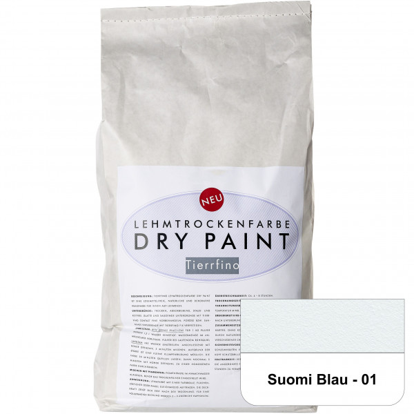 DRY-PAINT Lehmtrockenfarbe - Suomi Blau - 01