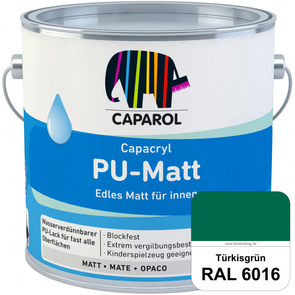 Capacryl PU-Matt (RAL 6016 Türkisgrün) tuchmatter & wasserbasierter Lack