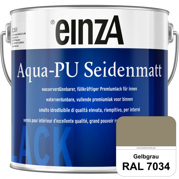 einzA Aqua-PU seidenmatt (RAL 7034 Gelbgrau) wasserverdünnbarer Premiumlack für innen