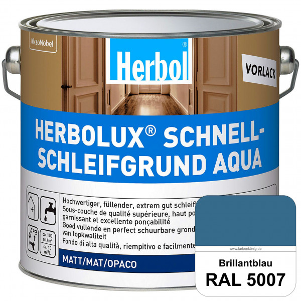 Schnellschleifgrund Aqua (RAL 5007 Brillantblau) wasserverdünnbarer Vorlack mit hervorragender Schle
