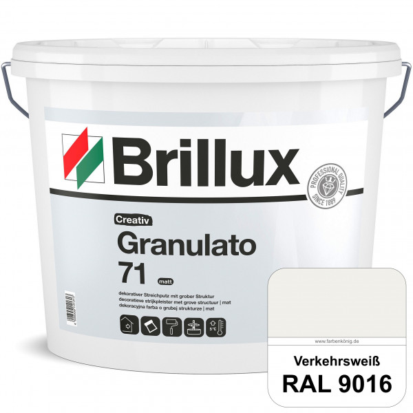 Creativ Granulato 71 (RAL 9016 Verkehrsweiß) Verarbeitungsfertige, quarzgefüllte Dispersionsfarbe fü