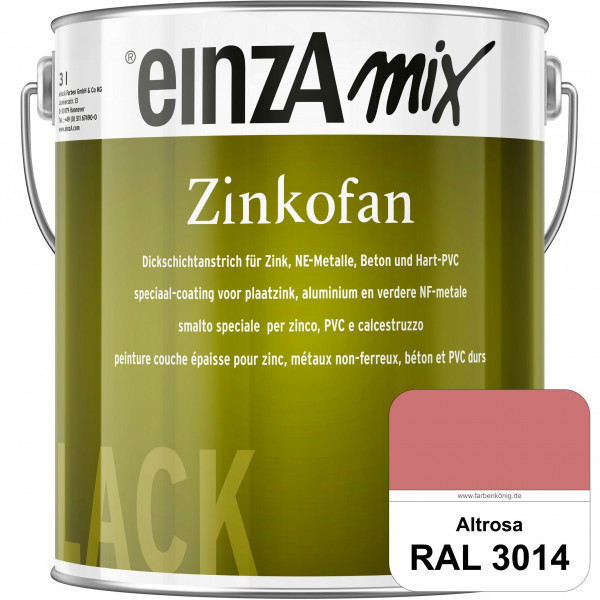 einzA Zinkofan (RAL 3014 Altrosa) Hoch wetterbeständiges "Dickschicht-1-Topf-System"