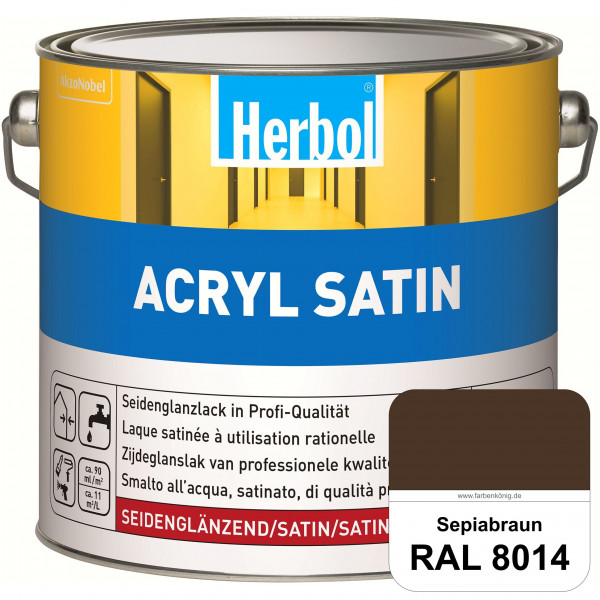Acryl Satin (RAL 8014 Sepiabraun) wasserverdünnbarer seidenglänzender Lack (Innen & Außen)