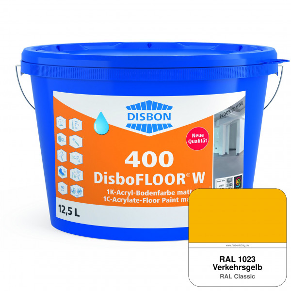 DisboFLOOR W 400 1K-Acryl-Bodenfarbe (RAL 1023 Verkehrsgelb)