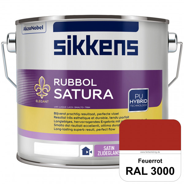Rubbol Satura (RAL 3000 Feuerrot) seidenglänzender Lack (lösemittelhaltig) innen & außen