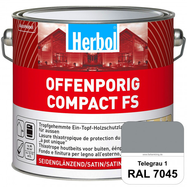 Offenporig Compact FS (RAL 7045 Telegrau 1) Rationelle & thixotrope Ein-Topf-Holzlasur (außen)