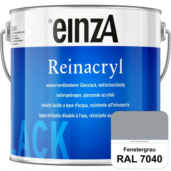 einzA Reinacryl (RAL 7040 Fenstergrau) wetterbeständige glänzende Acryl-PU-Lackfarbe