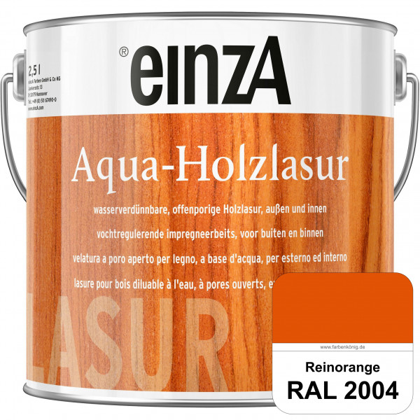 einzA Aqua-Holzlasur (RAL 2004 Reinorange) wasserverdünnbare offenporige Holzlasur für Holzbauteile