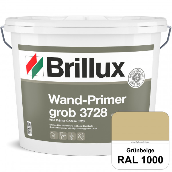 Wand-Primer grob ELF 3728 (RAL 1000 Grünbeige) quarzgefüllte Spezialgrundierfarbe für Gipskarton, Gi