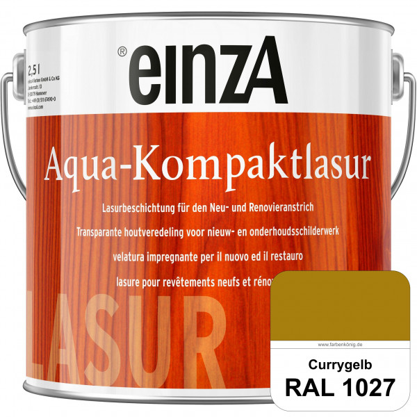 einzA Aqua-Kompaktlasur (RAL 1027 Currygelb) wasserverdünnbare & feuchtigkeitsregulierende Lasurbesc
