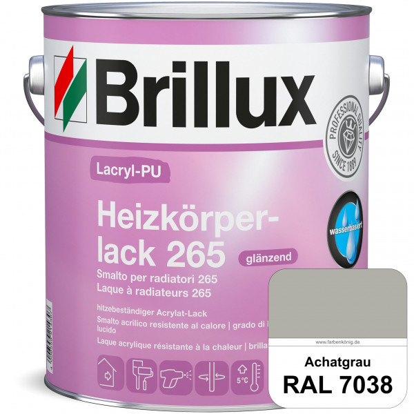 Lacryl-PU Heizkörperlack 265 (RAL 7038 Achatgrau) vergilbungsresistenter & wasserbasierter Heizkörpe