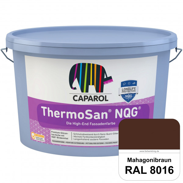 ThermoSan NQG (RAL 8016 Mahagonibraun) schmutzabweisende Siliconharz Fassadenfarbe mit Algen- und Pi