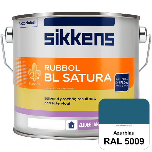 Rubbol BL Satura (RAL 5009 Azurblau) seidenglänzender PU-Lack (wasserbasiert) innen & außen
