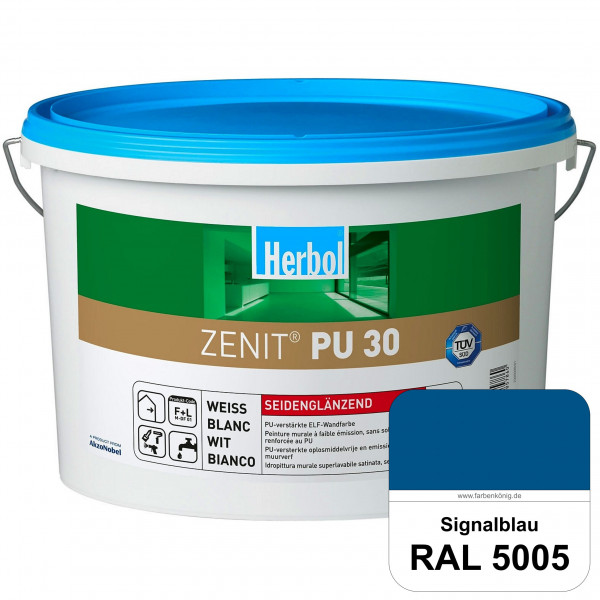 Zenit PU 30 (RAL 5005 Signalblau) seidenglänzende und strapazierfähige PU-Wandfarbe