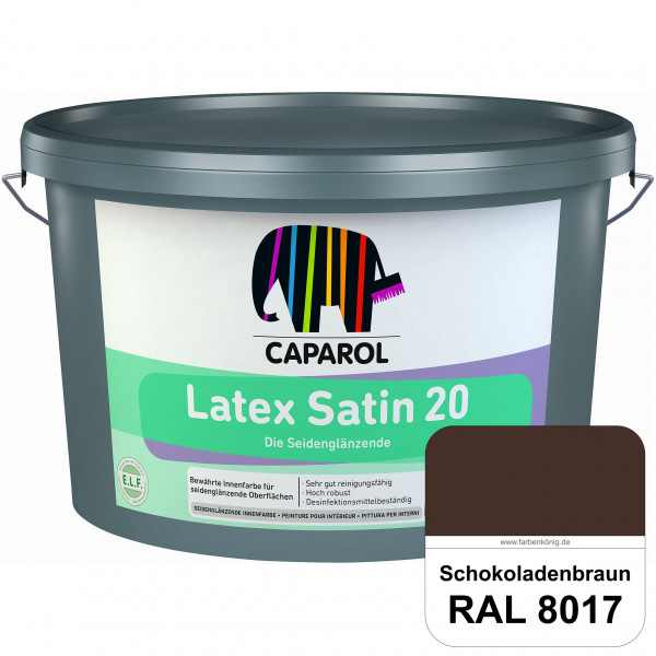 Latex Satin 20 (RAL 8017 Schokoladenbraun) strapazierfähige seidenglänzende Latexfarbe (Innen)