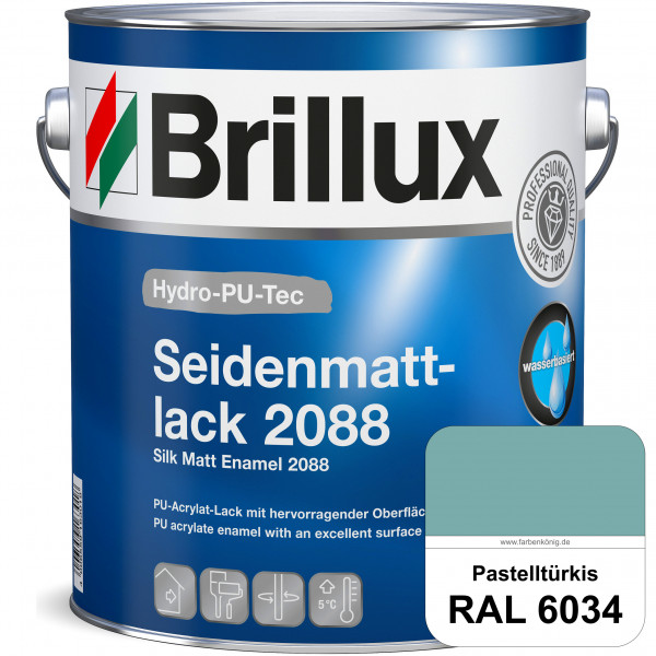 Hydro-PU-Tec Seidenmattlack 2088 (RAL 6034 Pastelltürkis) PU-Seidenmattlack (wasserbasiert) innen